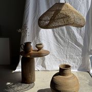 Suspension or rattan lampshade in the shape of a cloud or flattened bubble D60 H35