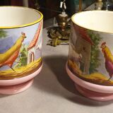 Ceramic pot cover decor with chickens