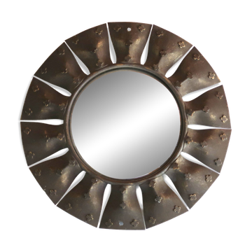 Miroir soleil convexe oeil de sorcière Chaty Vallauris A.M, France 1950