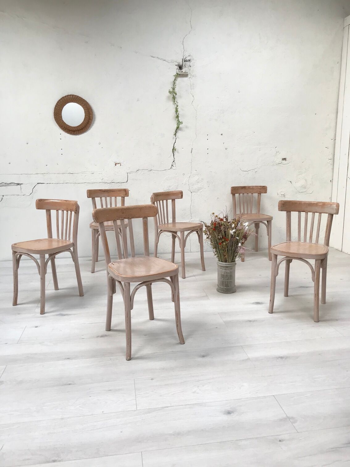 Suite of six bistro chairs