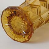 Amber yellow glass vase