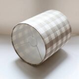 Vintage table lamp, 1950s ceramic base and beige gingham shade.