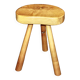 Vintage tripod stool in solid elm denmark 1960s