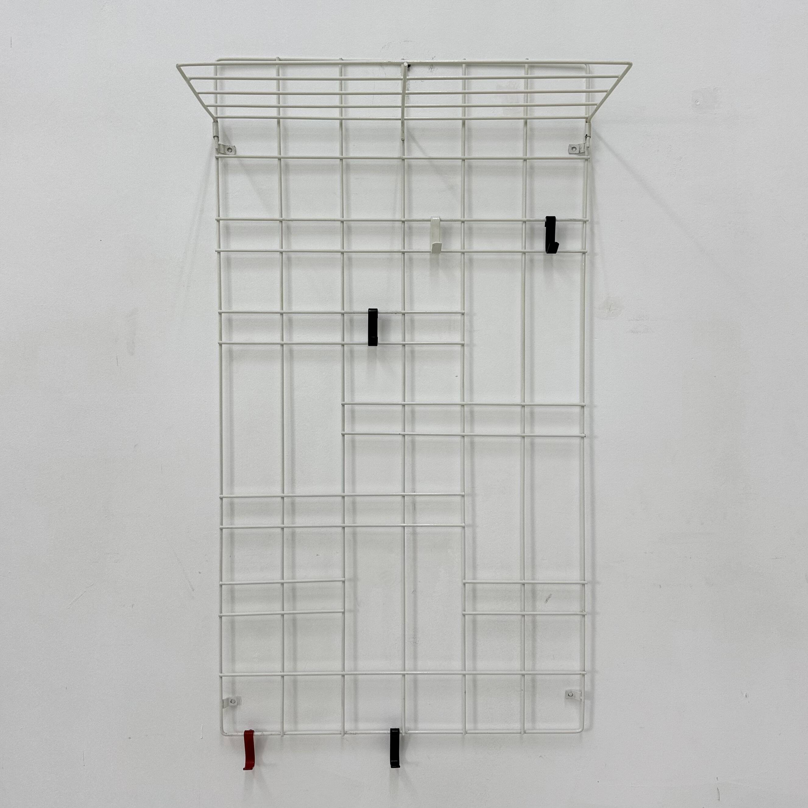Vintage wire metal wall coat rack , 1960s