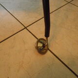 Formica TV cabinet, 2 trays, on atypical curved casters - 1960s