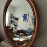 Vintage bamboo and rattan mirror