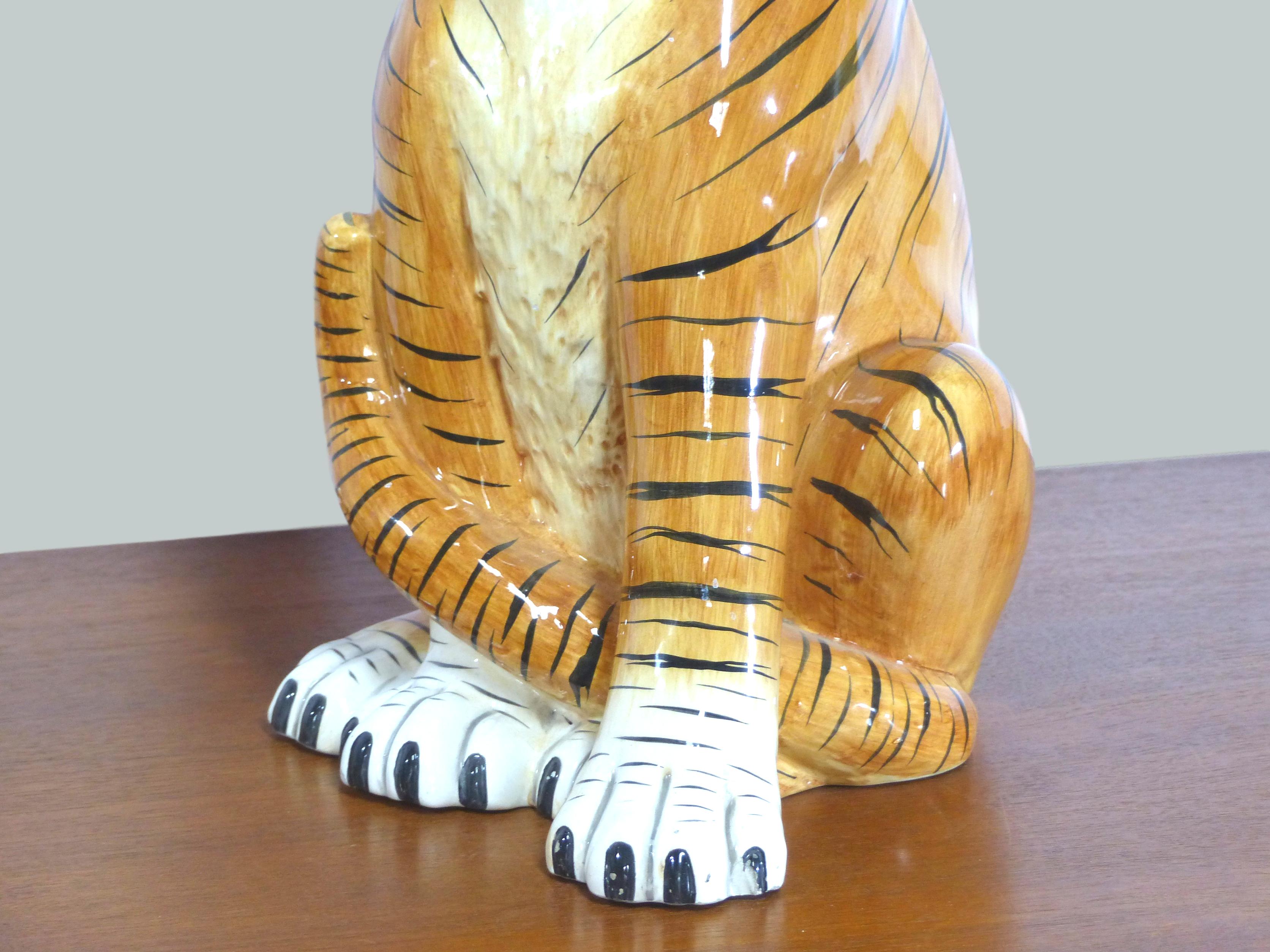Vintage tiger umbrella holder 1970