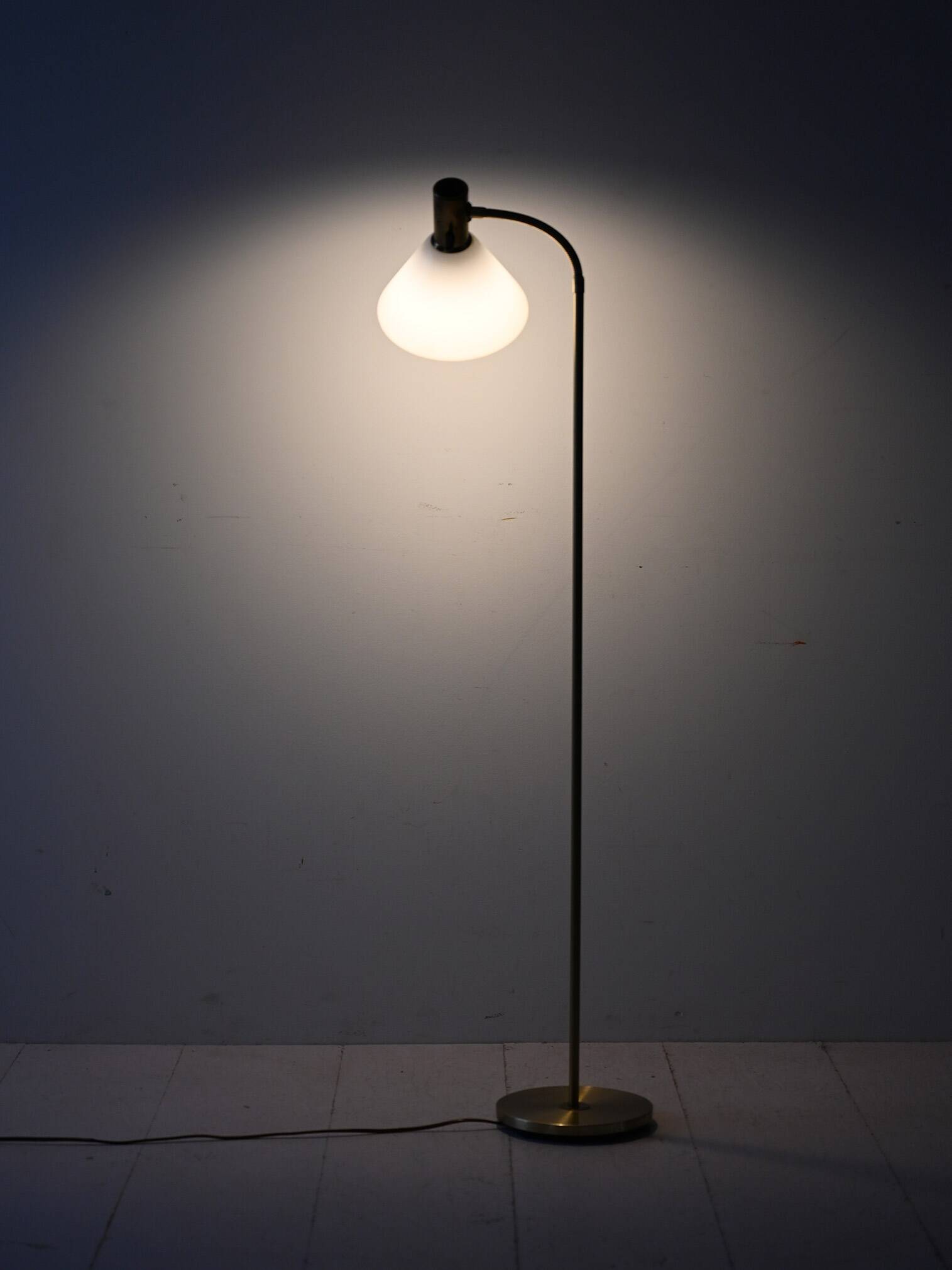 1950s Scandinavian Floor Lamp in Brass