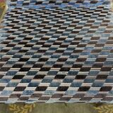 Suite of 6 vintage chairs 1970 velvet and stainless steel