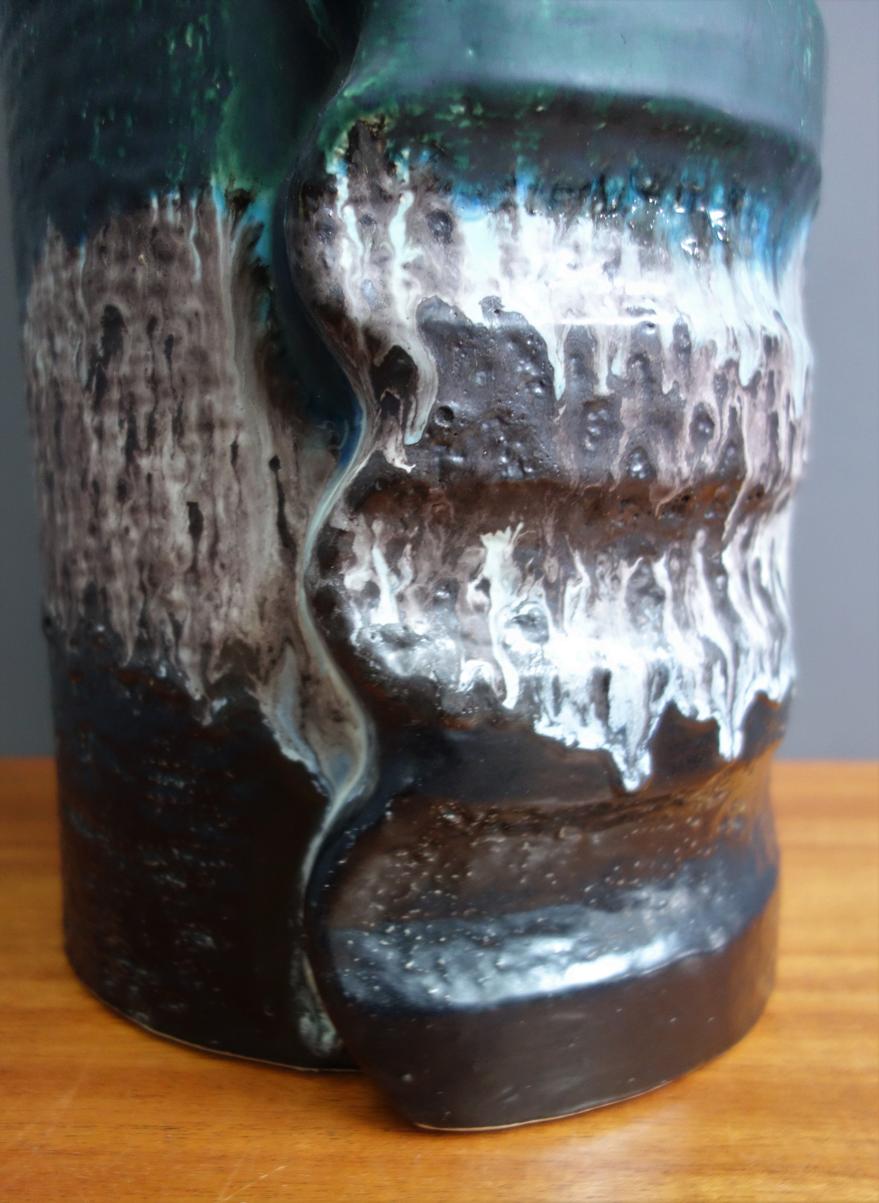 Green and white floor vase by Dumler & Breiden 1970s