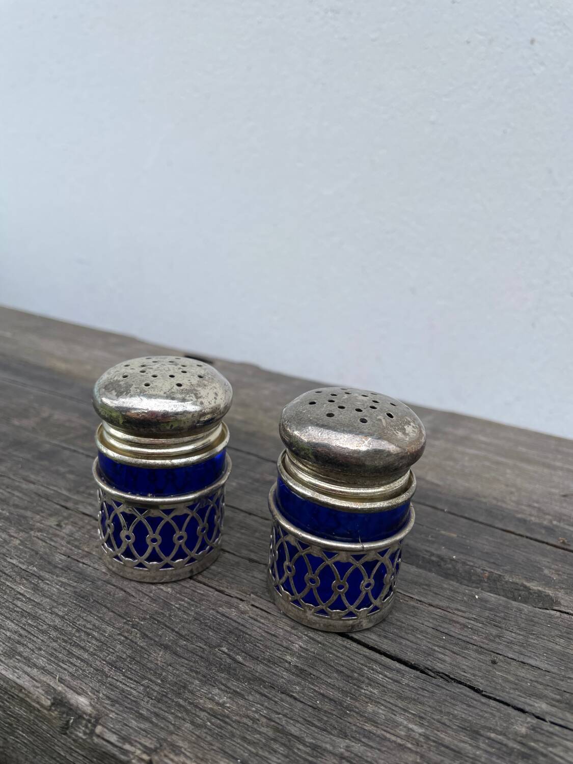 Silver-plated salt and pepper shaker, 1950s