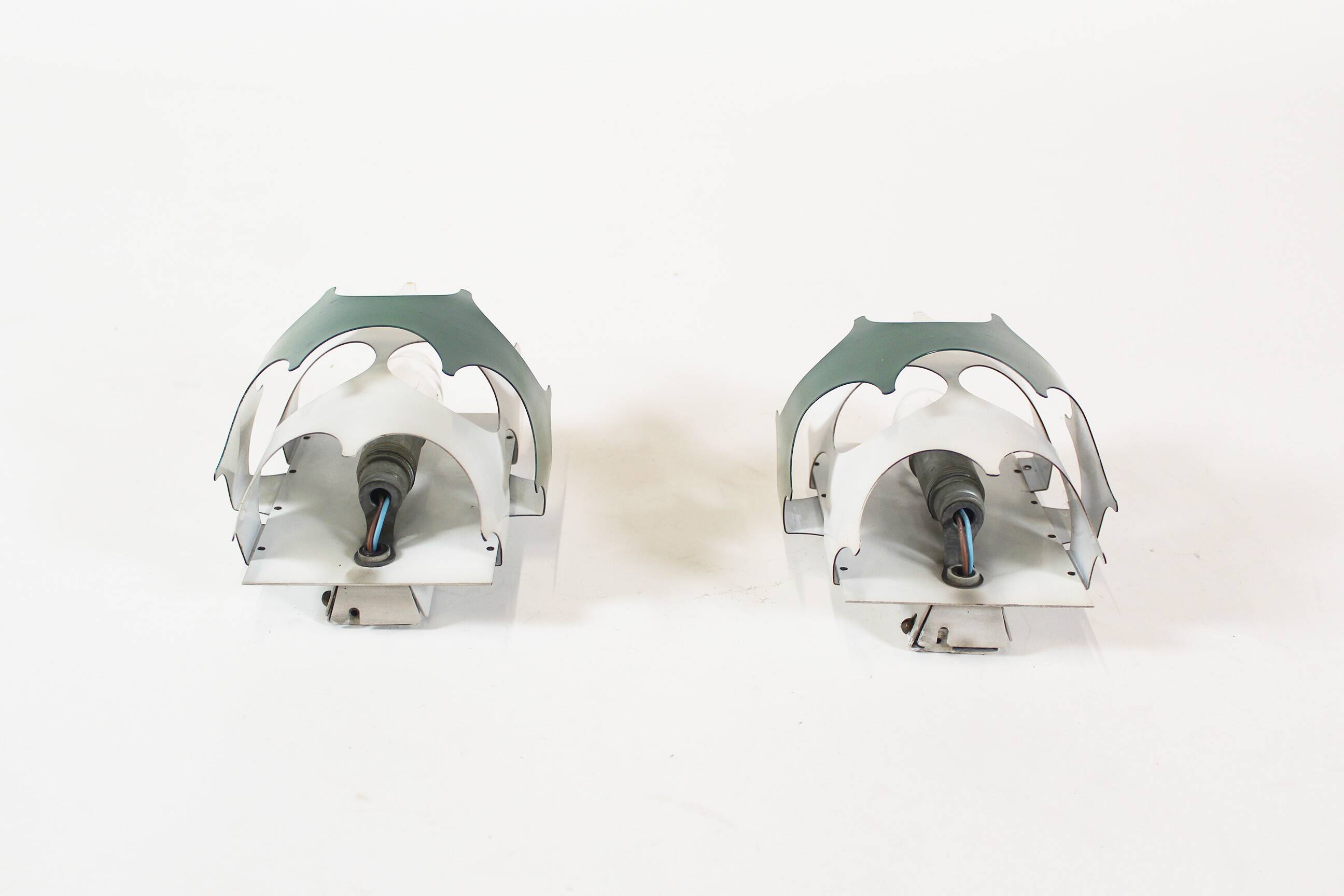 Pair of 1970’s modernist Space Age wall sconces by Doria Leuchten