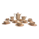 Art Deco, Digoin Sarreguemines pink coffee service circa 1930