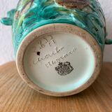 Spanish ceramic vase aquatic decoration