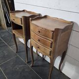 Pair of Louis XV style oak bedside tables