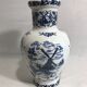 Vase porcelain molen blue & white decoration vintage old