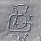 BG leaves embroidered linen pillowcase