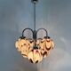 XL Italian purple and white Murano glass swirl chandelier, 1970s