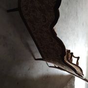 Three-piece walnut living room set consisting of two armchairs and one sofa