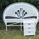 Peacock white rattan headboard 140 + chest