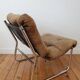 Fauteuil vintage tubulaire chromé et velours