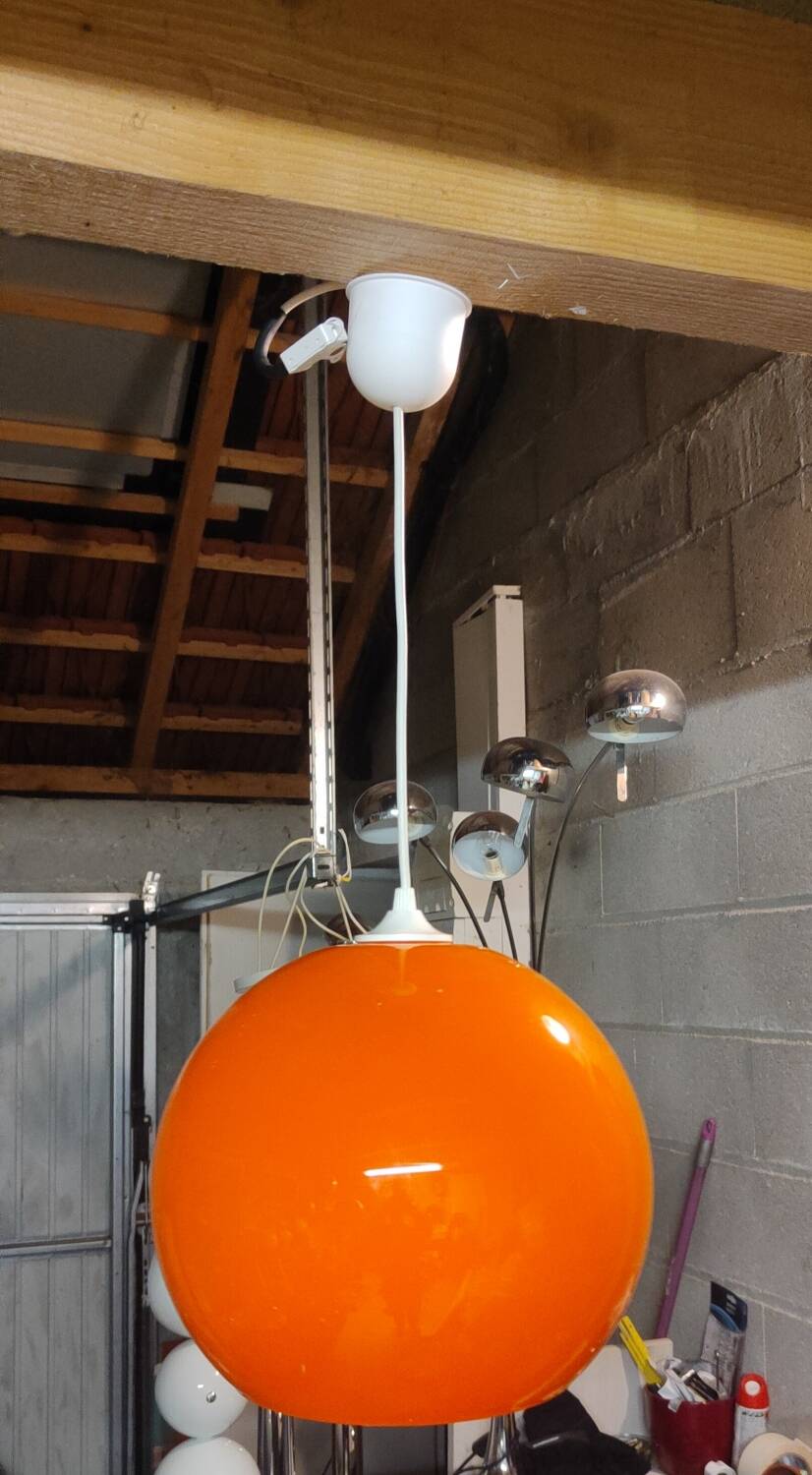 Vintage orange pendant light 1970