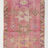 Pink Orange Vintage Runner Rug 95x363Cm SK 18096