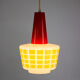 Red and yellow glass pendant lamp