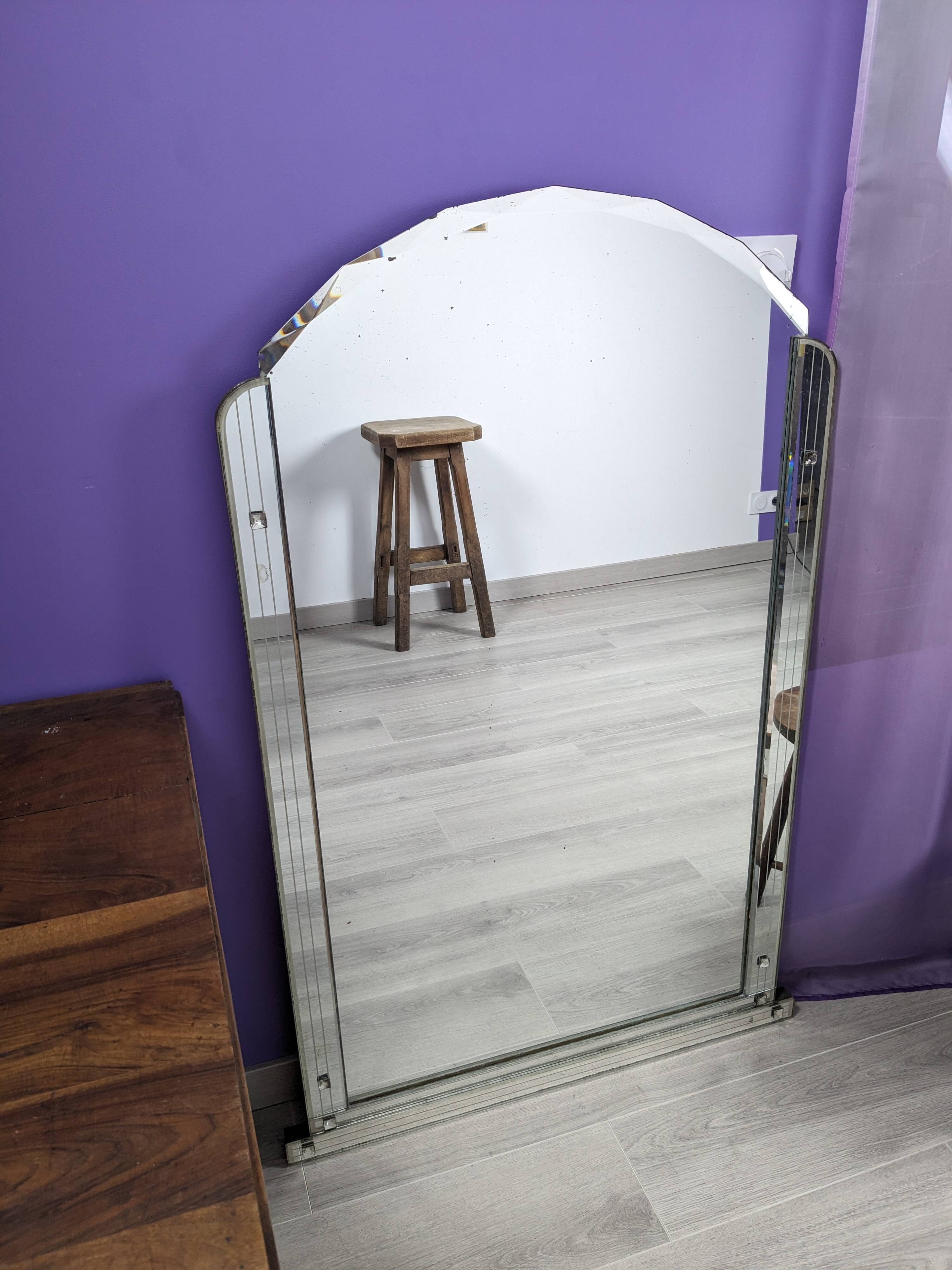 Beveled art deco mirror 127 x 83 cm
