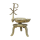 Old bronze oil lamp religious symbol Christ