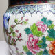 Large covered vase in Chinese porcelain, floral famille rose decoration.