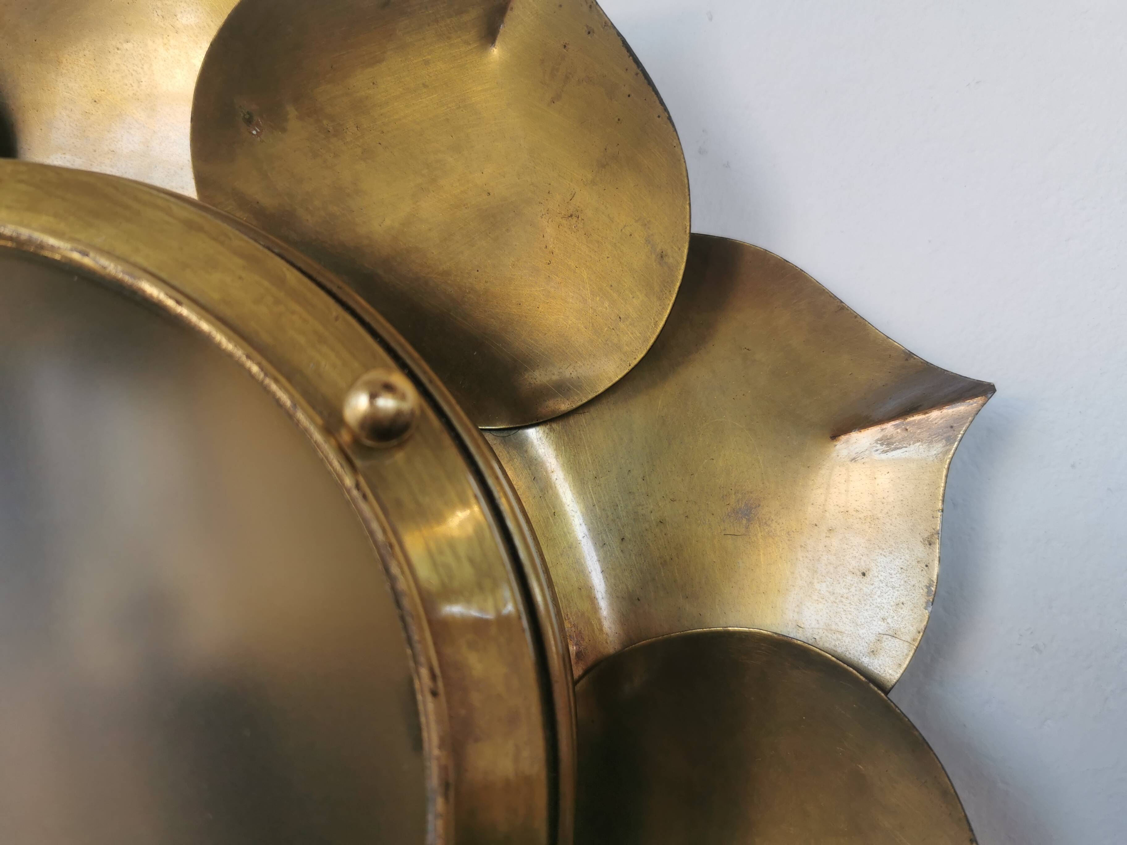 Brass flower ceiling or wall light