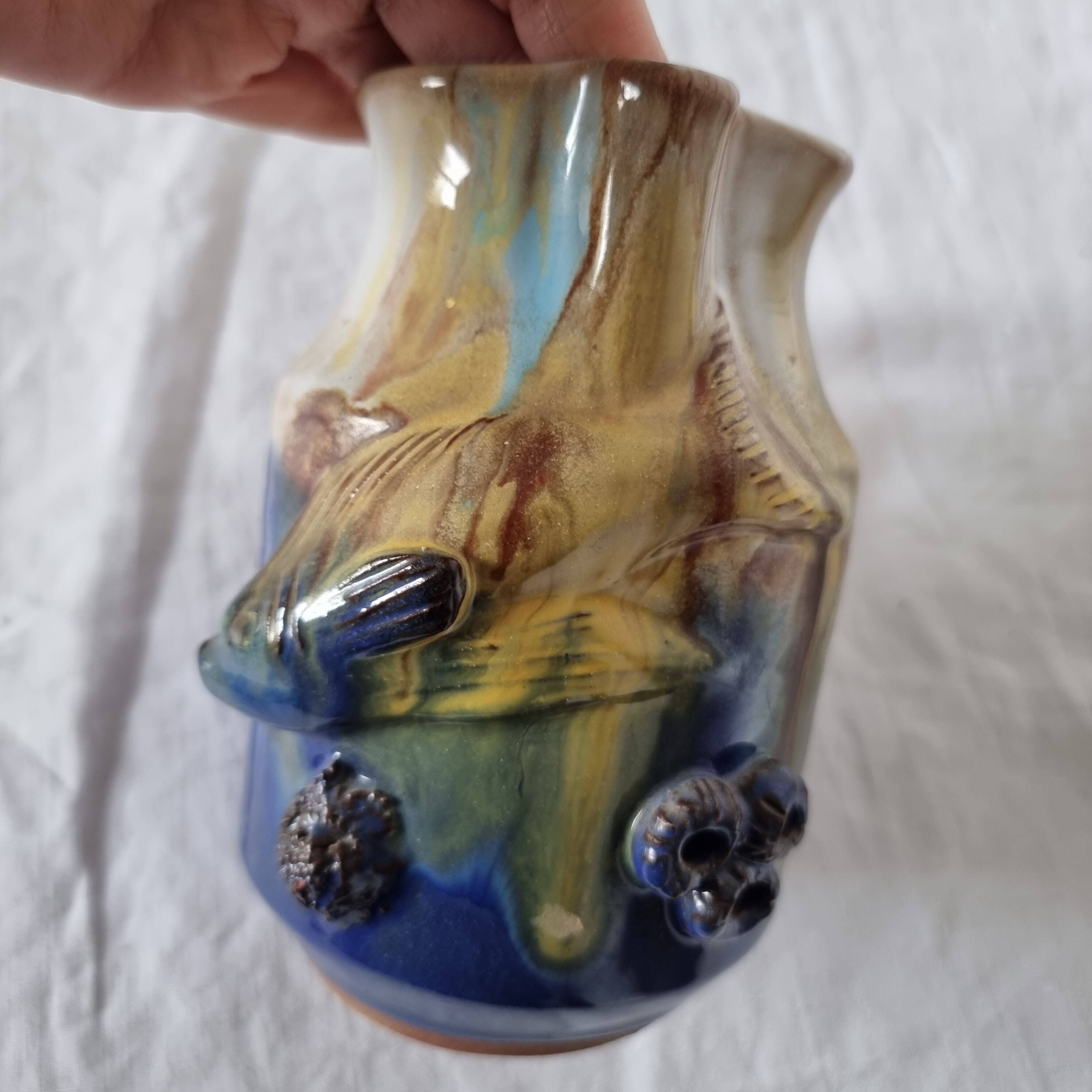 Rare Antique Ceramic or Glass Pitcher Imitation Remueed Gumnut & Gum