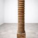 Show the carved wooden press – Decorative/industrial object