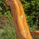 Fauteuils en bois et cuir capitonné, les 2