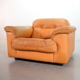 Striking De Sede DS101 Cognac Leather Lounge Chair DS17. Switzerland, 1970s