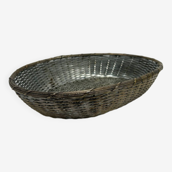 silver metal basket