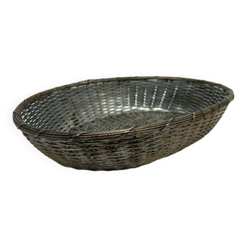silver metal basket
