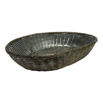 silver metal basket