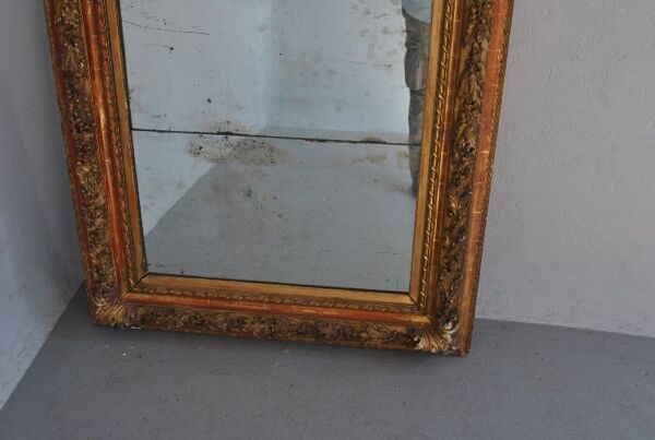 Miroir Louis XVI bois doré glace ancienne 109x128cm