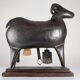 Brutalist Ram Shaped Fireplace Tool Set in Hand Forged Metal