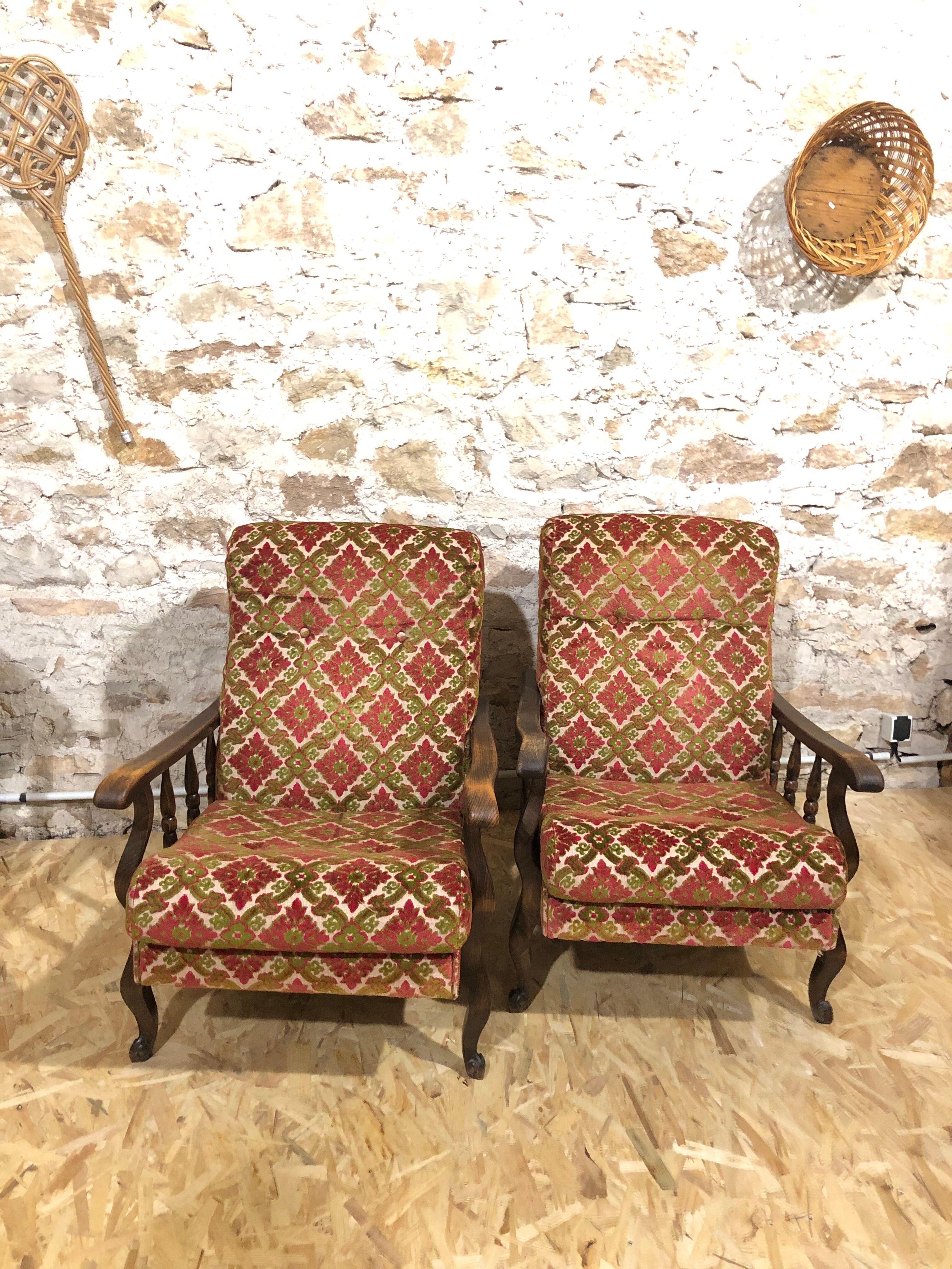 Vintage velvet armchairs