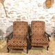 Fauteuils velours vintages