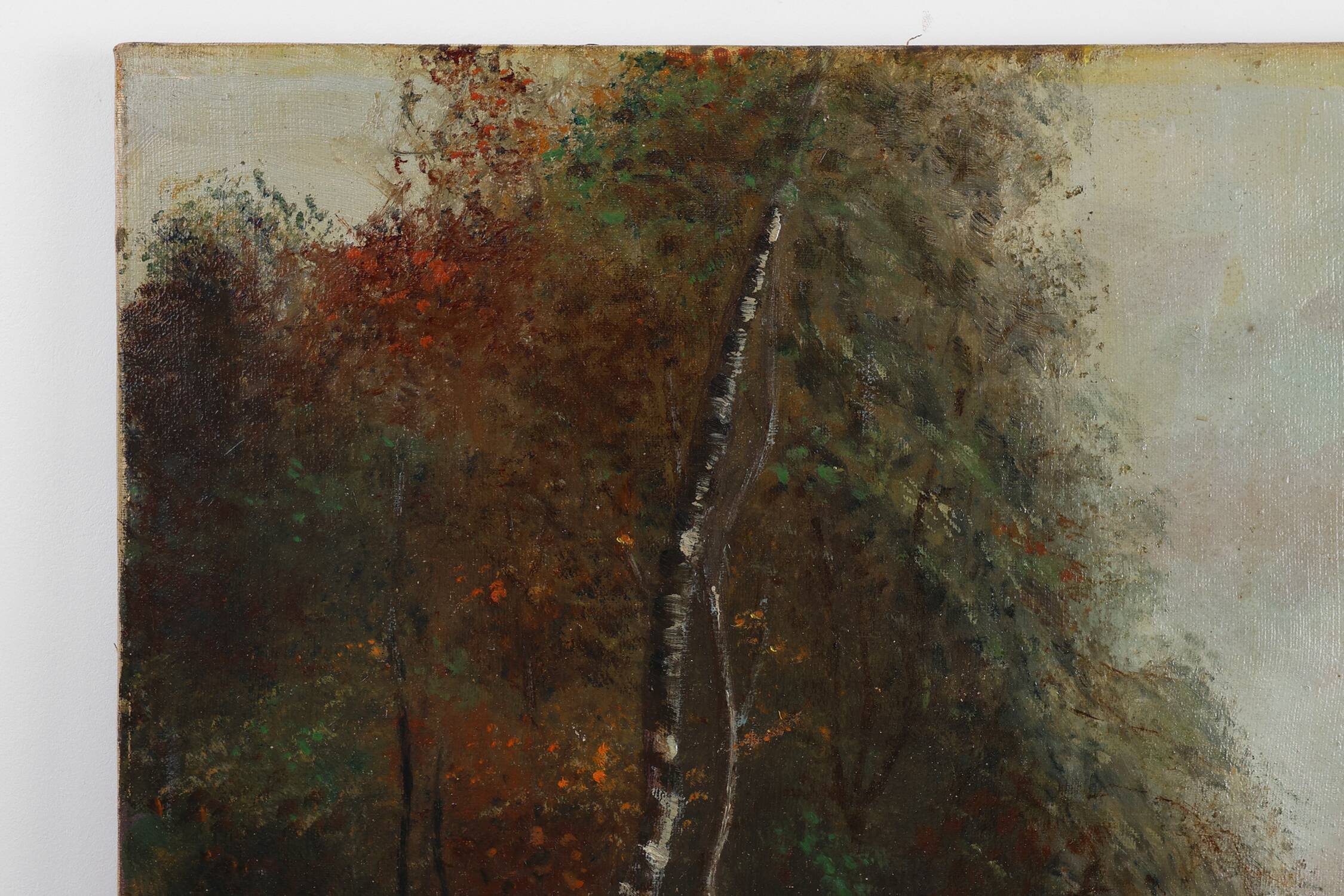 Rustic Farmstead Painting by E. Depriens in Oil on Canvas, Belgium ca. 1930