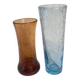 Duo of vintage blown glass vases from Biot
