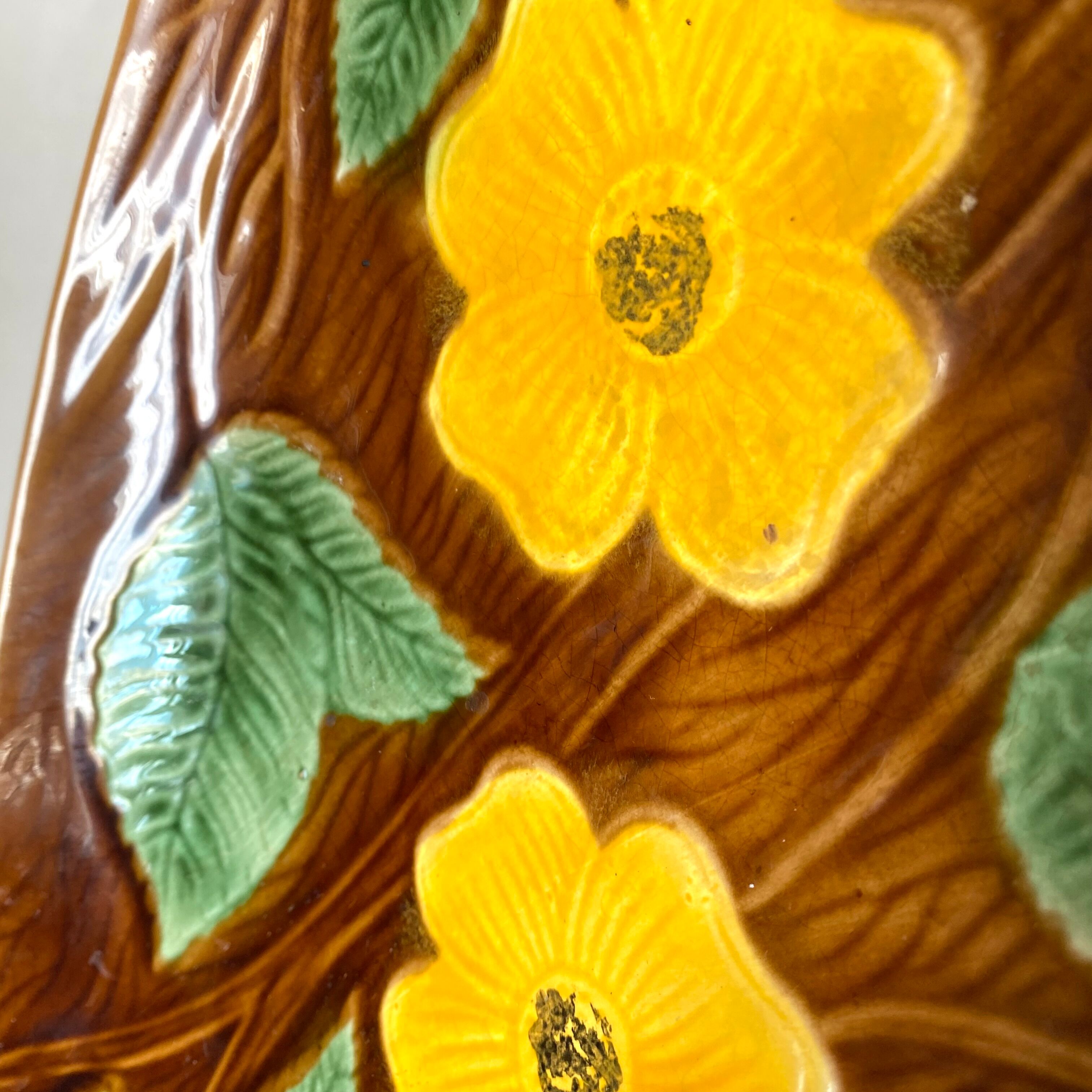 Vintage floral dish, Sarreguemines fruit bowl