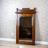Vintage Floor Mirror in Light Brown Oak Frame, 1950s