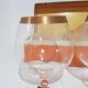 Set of 6 cognac glasses, clear glass, gilding / Austria / 1960s.