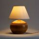 Blond wood lamp base, 70s