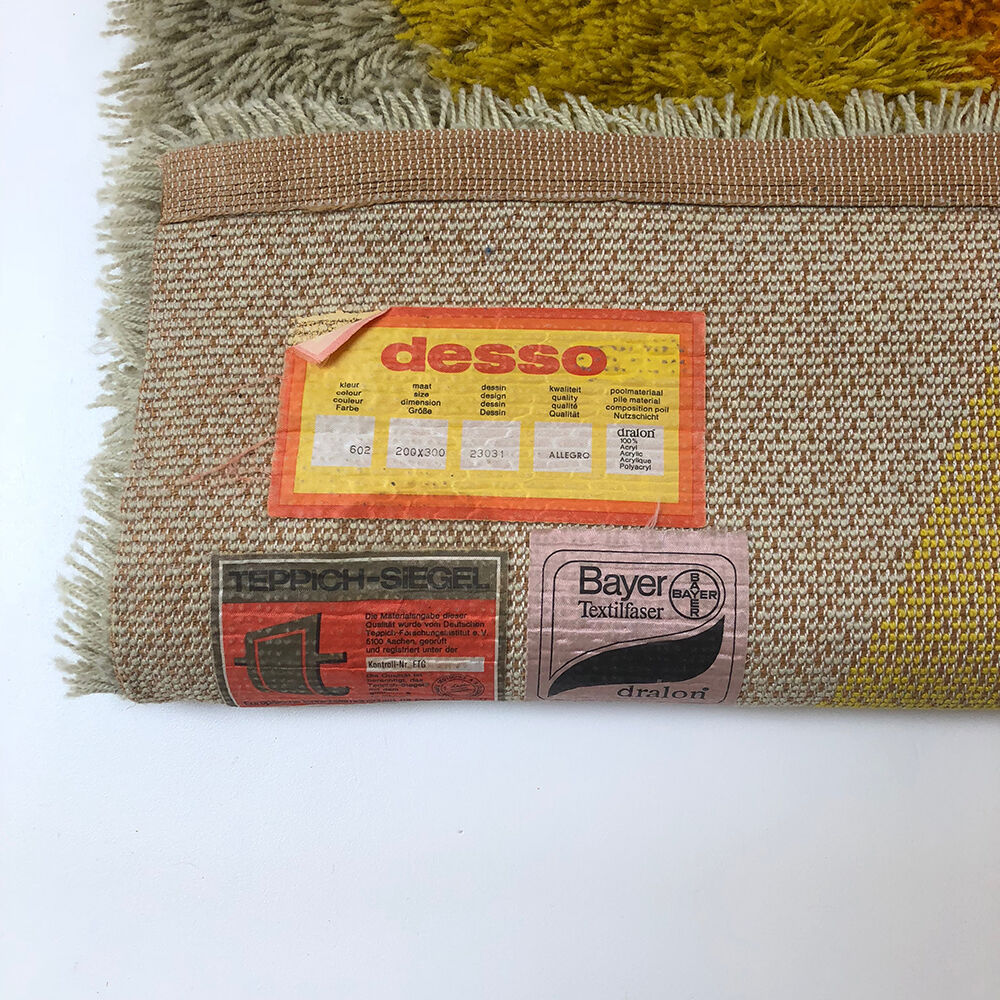 Vintage multi-color high pile rug by Desso, Netherlands, 1970s - 200x300cm